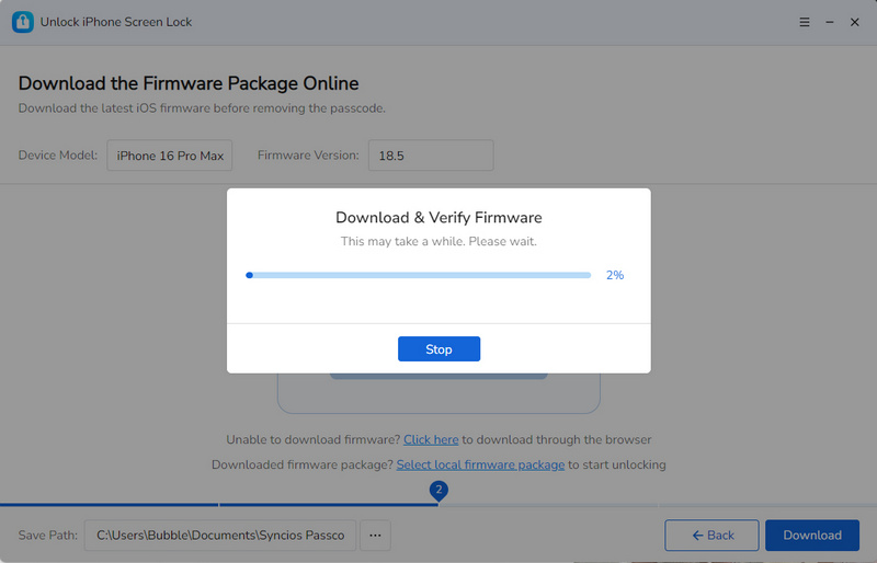 descargando el paquete de firmware