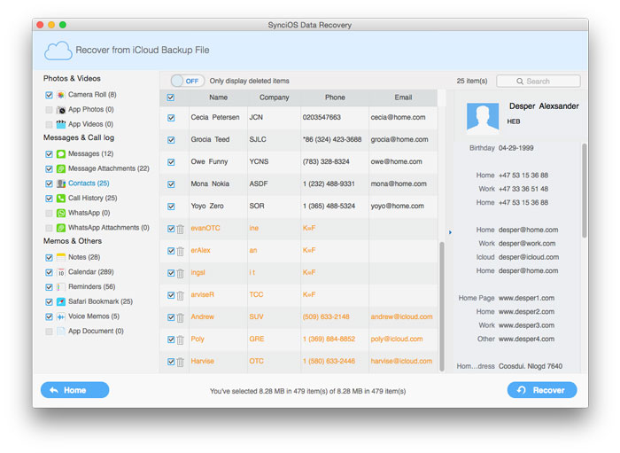 preview downloaded iCloud backup file