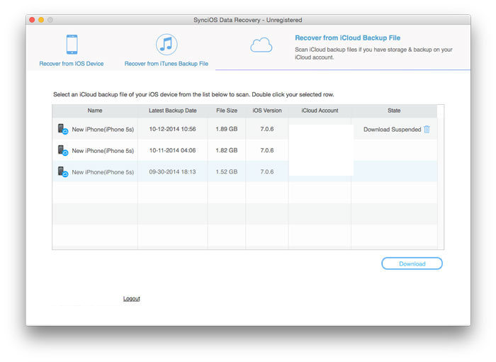View icloud backup list